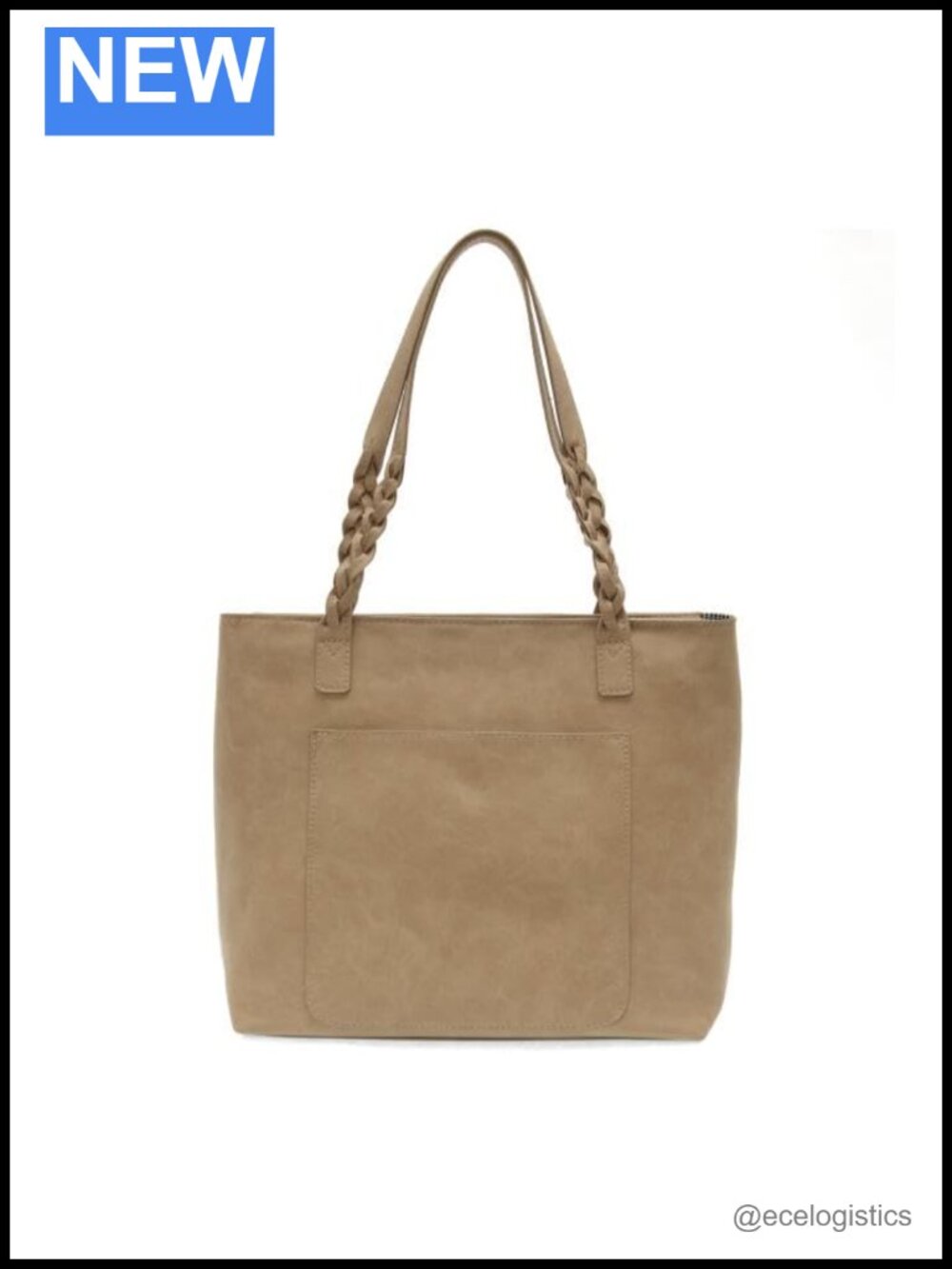 Joy Susan Alex Braided Handle Tote Vegan Leather Laptop Bag